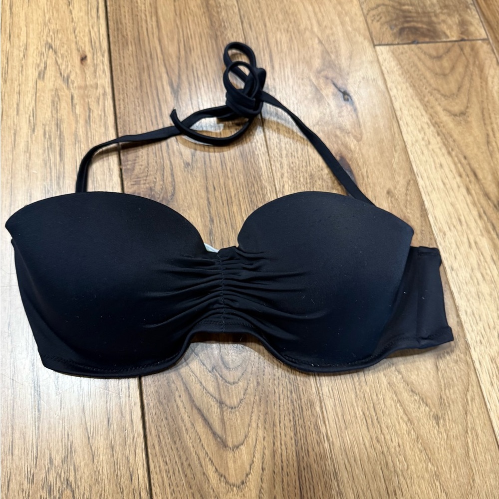 Victoria's Secret Black and Gold Bikini Top